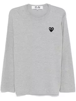 Comme Des Garons Play футболка с нашивкой, серый
