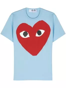 Comme Des Garons Play футболка с принтом, синий