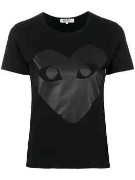Comme Des Garons Play футболка с принтом логотипа, черный