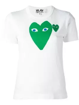 Comme Des Garons Play футболка с принтом-логотипом, белый