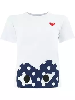 Comme Des Garons Play футболка с сердцем, белый