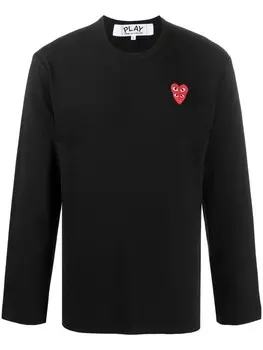Comme Des Garons Play футболка с вышивкой, черный