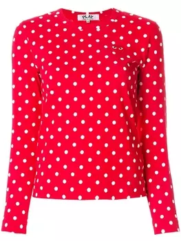 Comme Des Garons Play футболка в горох с логотипом, разноцветный