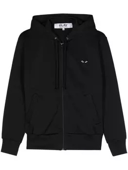 Comme Des Garons Play худи на молнии с нашивкой, черный