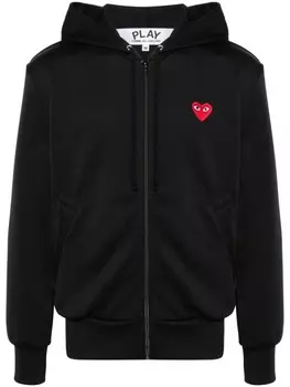 Comme Des Garons Play худи на молнии с вышивкой, черный