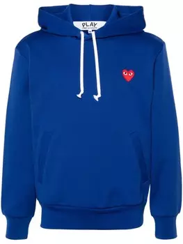 Comme Des Garons Play худи с кулиской и узором в виде сердца, синий