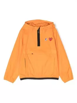 Comme Des Garons Play Kids куртка с капюшоном и нашивкой-логотипом, оранжевый