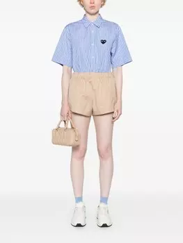 Comme Des Garons Play полосатая рубашка с нашивкой, синий