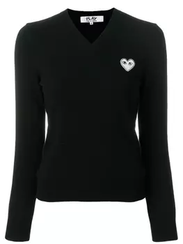 Comme Des Garons Play пуловер с V-образным вырезом, черный