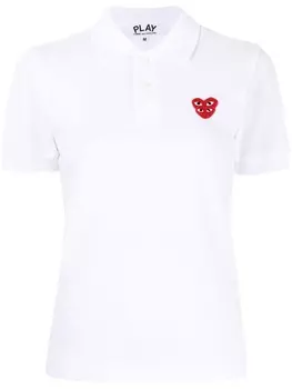 Comme Des Garons Play рубашка поло с нашивкой-логотипом, белый