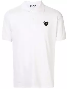 Comme Des Garons Play рубашка-поло с вышитым логотипом, белый