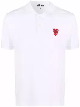 Comme Des Garons Play рубашка поло с нашивкой-логотипом, белый