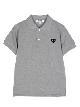 Comme Des Garons Play рубашка поло с вышивкой, серый