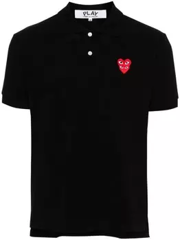 Comme Des Garons Play рубашка поло с нашивкой, черный