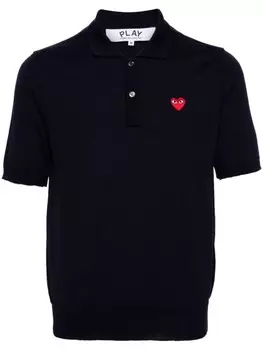 Comme Des Garons Play шерстяная рубашка поло с нашивкой, синий