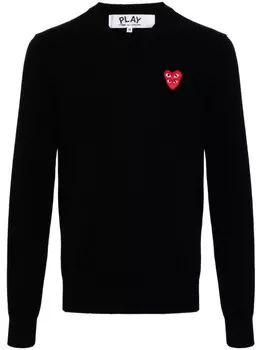 Comme Des Garons Play шерстяной джемпер с нашивкой, черный