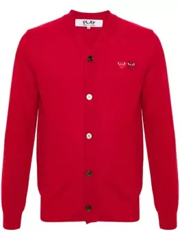 Comme Des Garons Play шерстяной кардиган с логотипом, красный