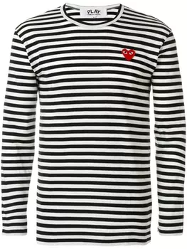 Comme Des Garons Play striped long-sleeve T-shirt, черный
