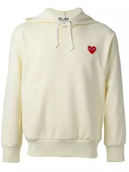 Comme Des Garons Play толстовка с капюшоном и вышитым логотипом, нейтральный цвет