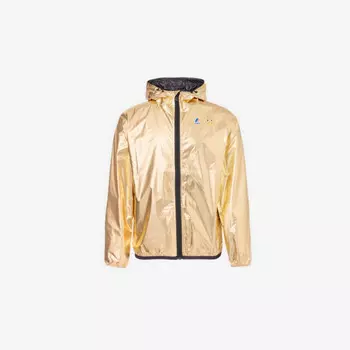 Comme des garons play x k-way толстовка с капюшоном, двумя карманами на молнии, тканая куртка стандартного кроя Comme Des Garcons Play, золото