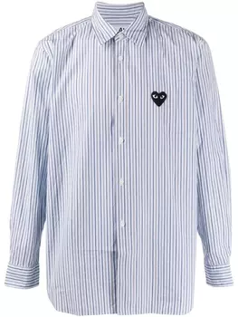 Comme Des Garons полосатая рубашка с жатым эффектом, синий