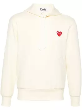 Comme Des Garons толстовка с капюшоном с нашивкой в виде сердца, желтый
