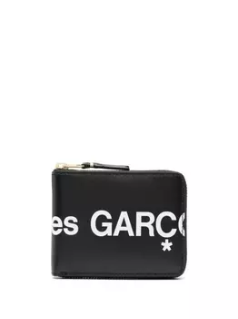 Comme Des Garons Wallet бумажник на молнии с логотипом, черный