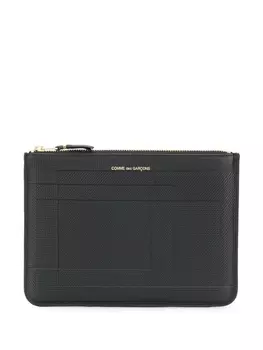 Comme Des Garons Wallet клатч на молнии с логотипом, черный
