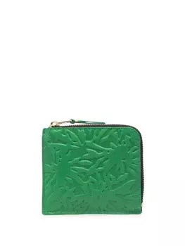 Comme Des Garons Wallet кошелек на молнии с тиснением, зеленый