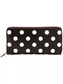 Comme Des Garons Wallet кошелек в горошек 'Polka Dots Printed', коричневый