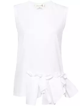 Comme Des Garons жилет с оборками, белый