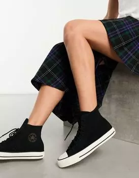 Converse – Chuck Taylor All Star Hi – черные замшевые кроссовки