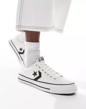 Converse Star Player 76 Ox премиальные кроссовки из канвы белого цвета с черной деталью