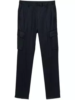 Corneliani брюки карго из вирджинской шерсти, синий