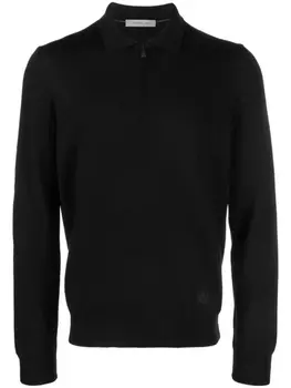 Corneliani джемпер из вирджинской шерсти с воротником на молнии, черный