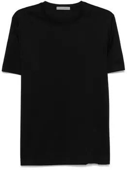 Corneliani футболка с вышитым логотипом, черный