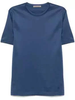 Corneliani футболка с вышитым логотипом, синий