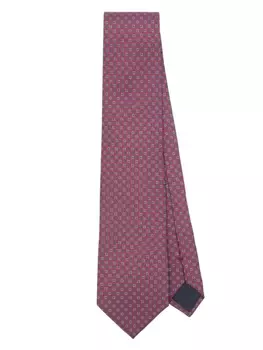 Corneliani галстук с цветочным принтом, красный