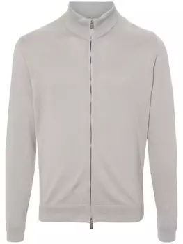 Corneliani кардиган с высоким воротником, нейтральный цвет