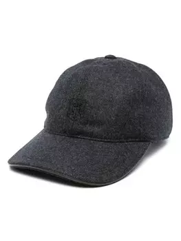 Corneliani кепка с вышитым логотипом, серый