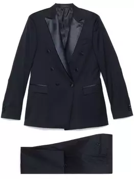 Corneliani костюм с атласной отделкой, синий