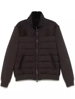 Corneliani куртка со вставками, коричневый
