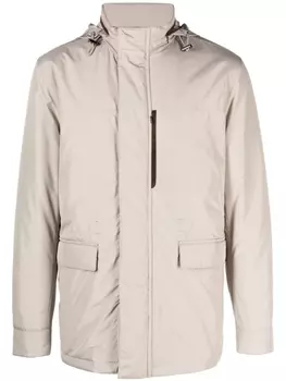 Corneliani легкая куртка с высоким воротником, нейтральный цвет