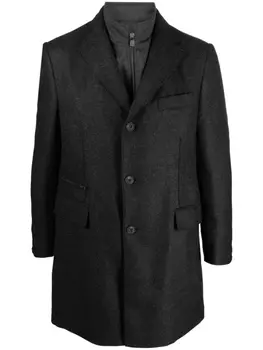 Corneliani однобортное пальто из смесовой вирджинской шерсти, серый
