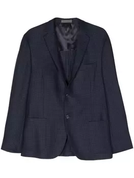 Corneliani однобортный пиджак в клетку, синий