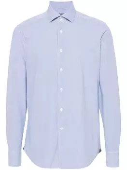 Corneliani поплиновая рубашка в полоску, синий