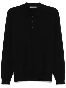 Corneliani рубашка поло из вирджинской шерсти, черный