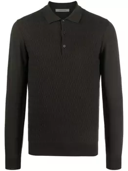Corneliani рубашка поло из вирджинской шерсти, зеленый