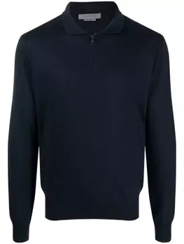 Corneliani рубашка поло с длинными рукавами, синий