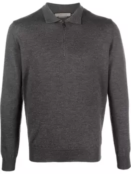 Corneliani рубашка поло тонкой вязки, серый